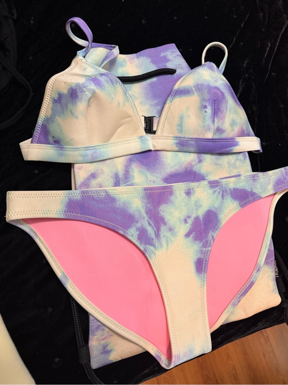 triangl swimwear Tie-Dye Purple & Pink Bikini Set